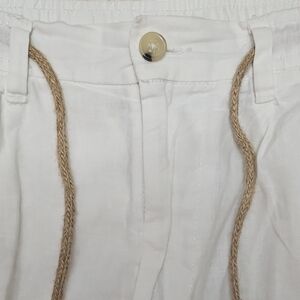 Men's White Flat Front Shorts